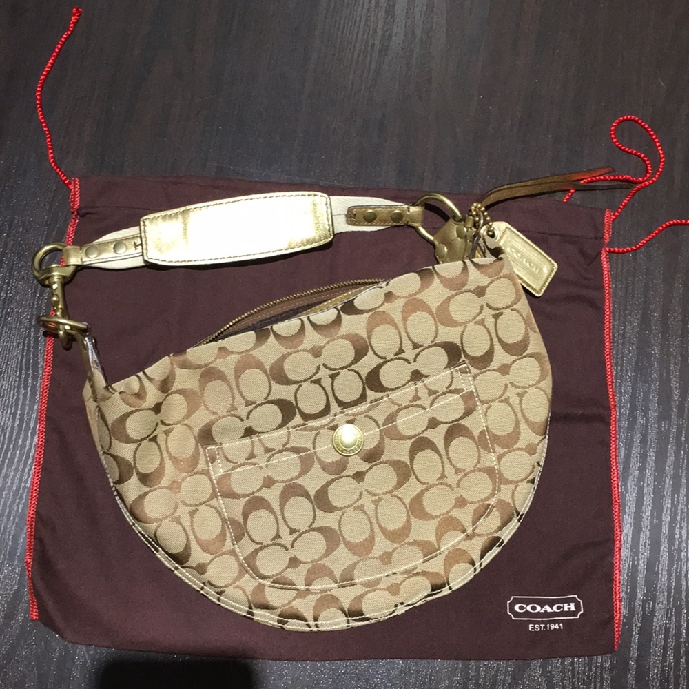 Authentic Coach Bag.with Gold detail